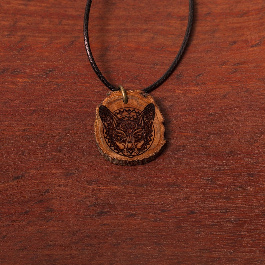 Katze Mandala  Holz Sonnenbrillen