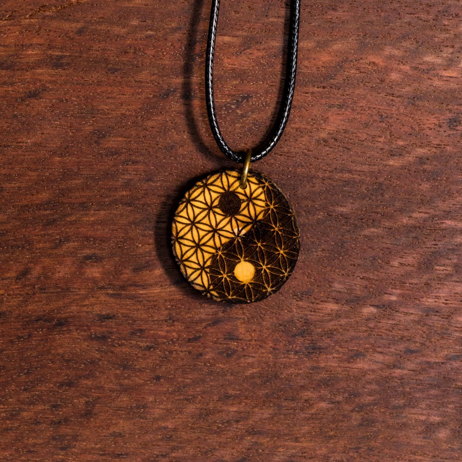 Yin Yang Blume des Lebens  Holz Sonnenbrillen