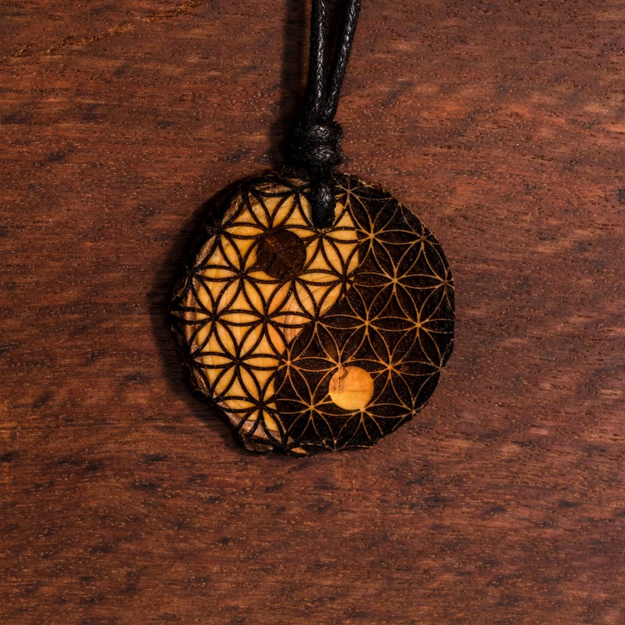 Yin Yang Blume des Lebens  Holz Sonnenbrillen