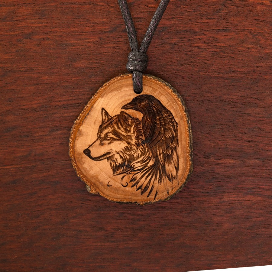 Wolf und Rabe  Holz Sonnenbrillen