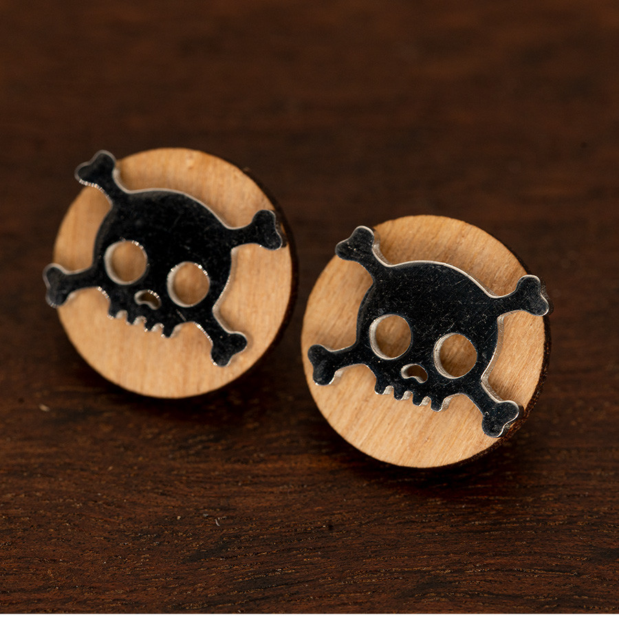 Totenkopf  Holz Sonnenbrillen