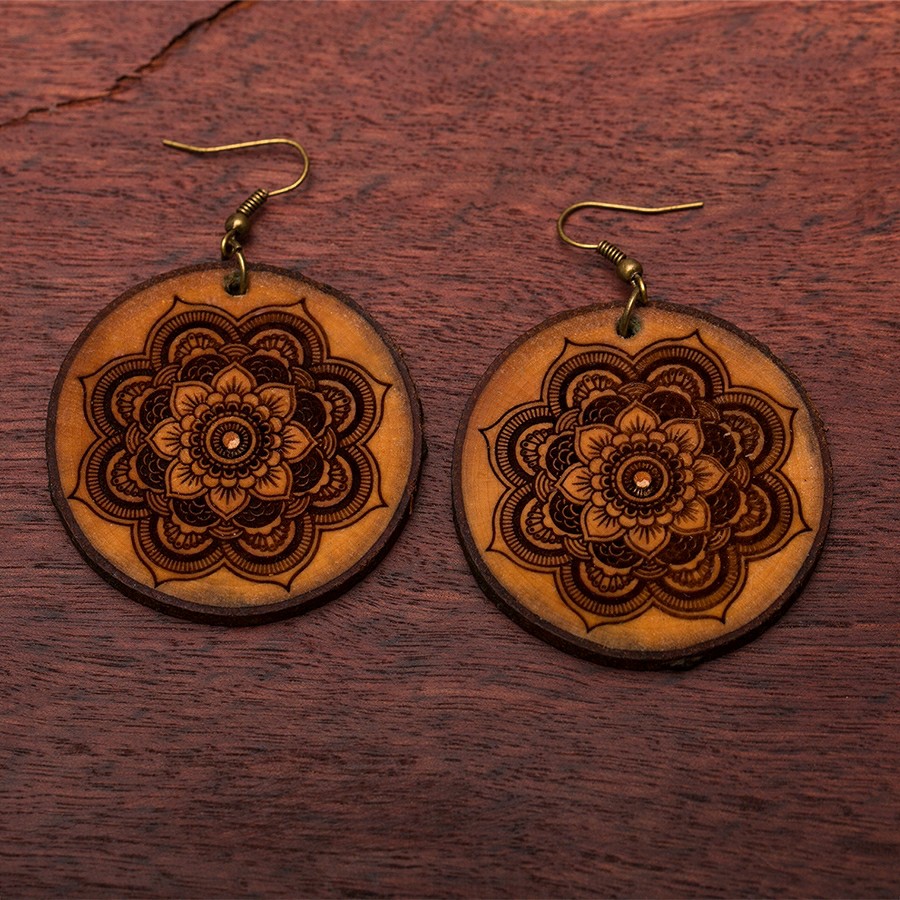 Mandala Blume  Holz Sonnenbrillen