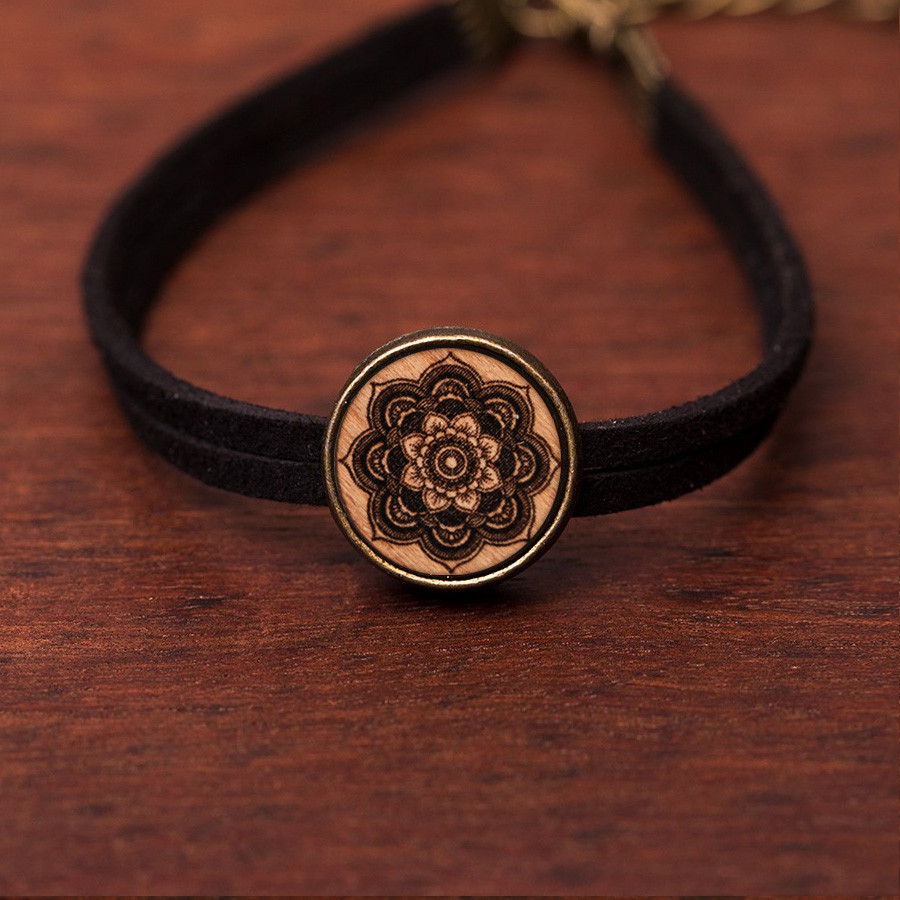 Mandala Blume  Holz Sonnenbrillen