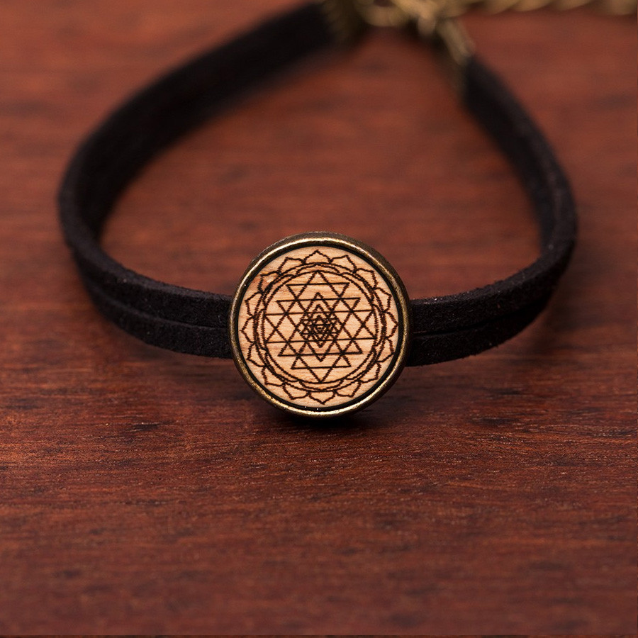 Sri Yantra  Holz Sonnenbrillen